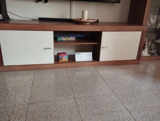 Conjunto Muebles Comedor Madera y Blanco