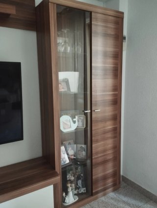 Conjunto Muebles Comedor Madera y Blanco
