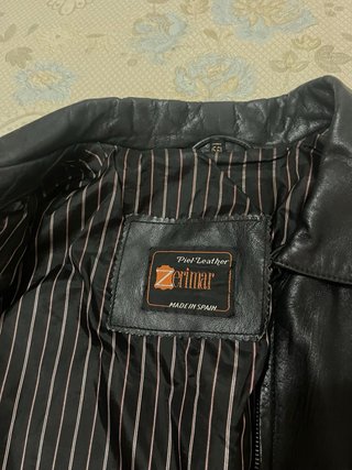 Chaqueta de piel negra hombre