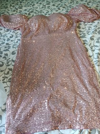 Vestido de fiesta lentejuelas rosa