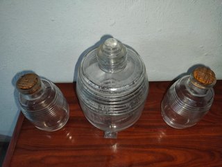 3 Tarros Antiguos de Cristal de Ultramarinos