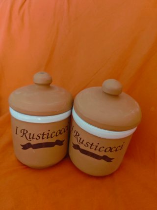 Set di 2 Contenitori in Terracotta
