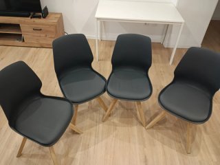 Set de 4 Sillas de Salón Negras