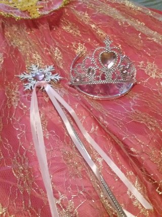 Disfraz de Aurora Talla 130cm. Con accesorios