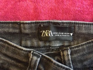 Vaqueros Zara Talla 34 Negro Desgastado