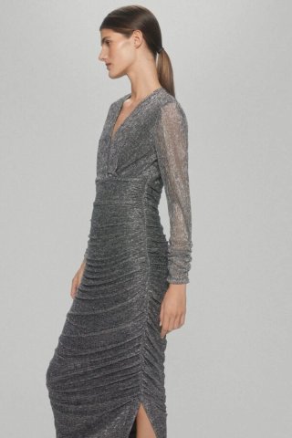 Vestido Pedro del Hierro plateado T. M