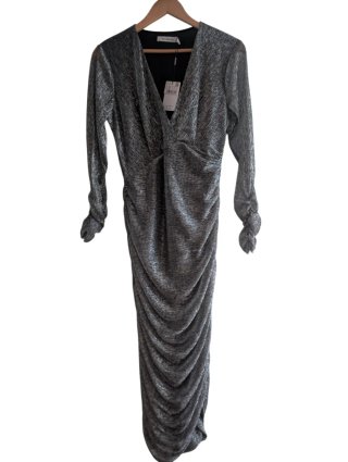 Vestido Pedro del Hierro plateado T. M