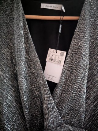 Vestido Pedro del Hierro plateado T. M