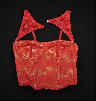 Top Corset de Encaje Rojo