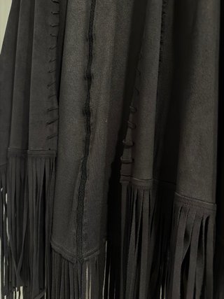 Chaleco Zara flecos ante negro talla única