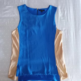 Blusa Massimo Dutti Azul y Beige Talla M