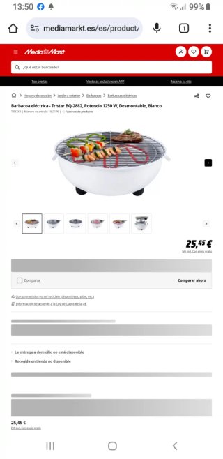 Barbacoa Eléctrica Tristar BQ-2882 esta sin usar