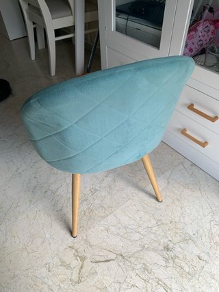Juego de 4 Sillas Comedor Terciopelo Teal
