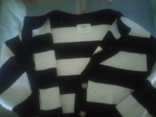 Chaqueta Oversize de Rayas Blancas y Negras