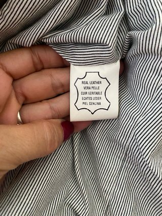 Chaqueta de cuero marrón mujer