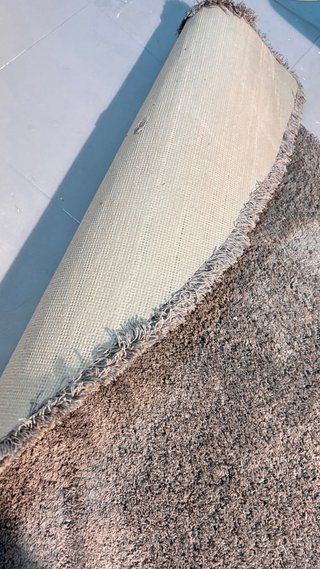 Alfombra Gris Semicircular de Pelo