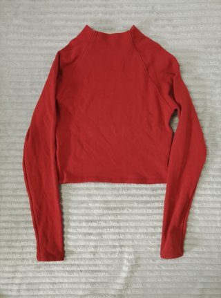 Top Crop Zara Rojo Manga L C0053