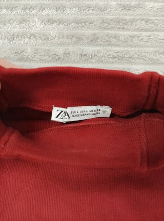 Top Crop Zara Rojo Manga L C0053