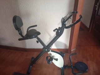 Bicicleta Estática Plegable con Respaldo