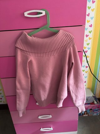 Jersey Stradivarius Rosa Hombros Descubiertos