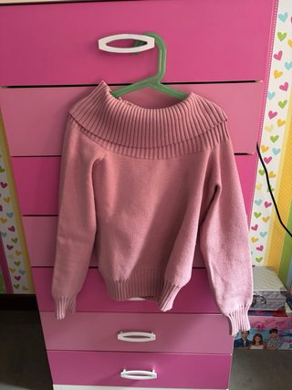 Jersey Stradivarius Rosa Hombros Descubiertos