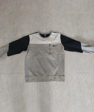 Sudadera Nike Media Cremallera Gris Negra