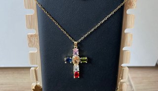 Collar Cruz Multicolor Acero Inoxidable