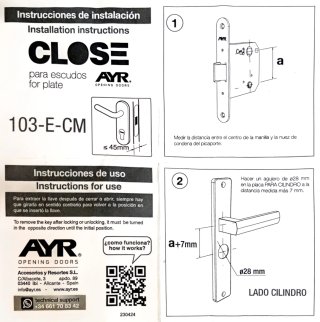 Cerradura AYR para puerta interior con llave NUEVA