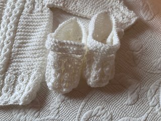 Conjunto de Bebé Artesanal Blanco 3-6 meses