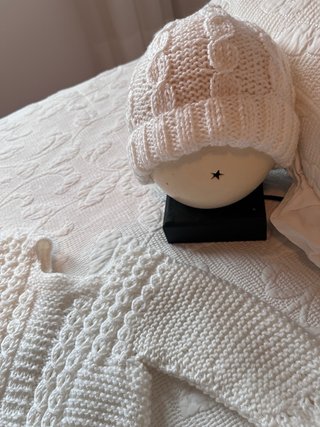 Conjunto de Bebé Artesanal Blanco 3-6 meses