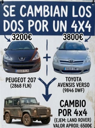 Lote: Peugeot 207 + Toyota Corolla Verso