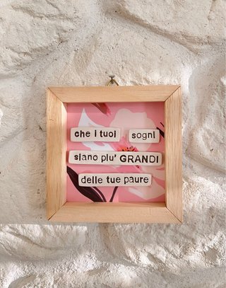 Quadro con scritta in ceramica 15x15-fatto a mano