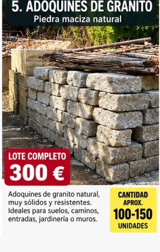 Adoquines de granito natural - Lote