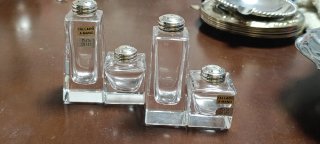 Salero y pimentero de cristal y plata
