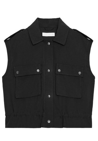 Chaleco Cargo Negro Zara Talla S
