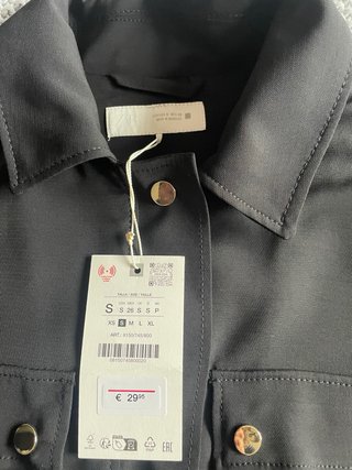 Chaleco Cargo Negro Zara Talla S