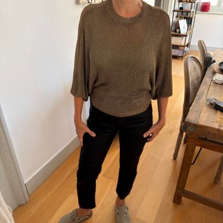 Jersey Zara metalizado marrón/topo oversize