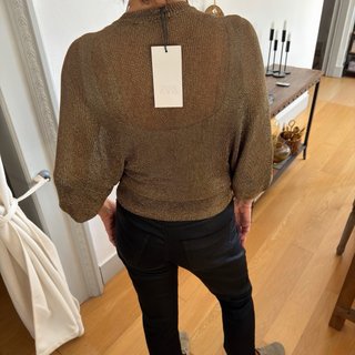 Jersey Zara metalizado marrón/topo oversize
