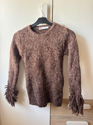 Jersey Marrón Zara con Flecos