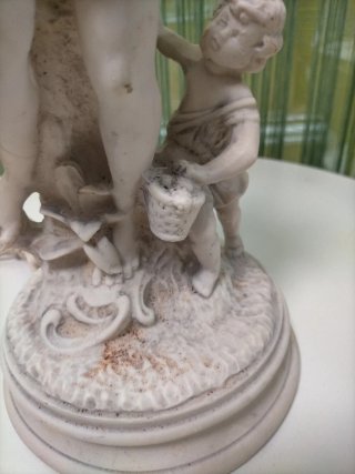 Base Lámpara Vintage Figura Mujer y Niño