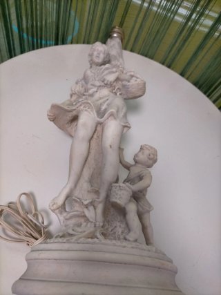 Base Lámpara Vintage Figura Mujer y Niño