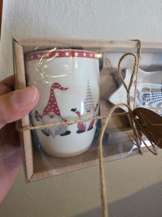 Tazza e piattino Natale gnomi