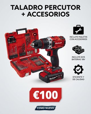 Taladro percutor Einhell + Accesorios