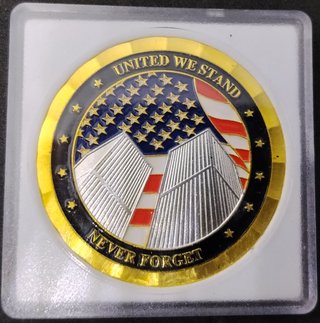 "9/11" MONEDA CONMEMORATIVA DE 40 MM EN ORO24K