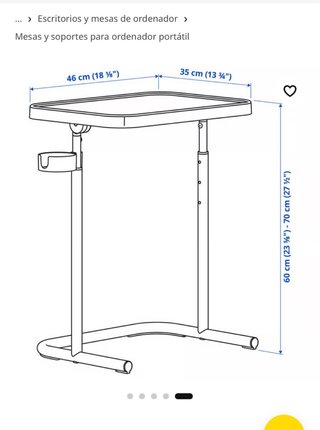 Mesa auxiliar portátil IKEA BJÖRKÅSEN blanca