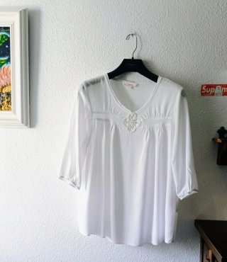 Blusa para baturra puntillas blanca TALLA 44 -42