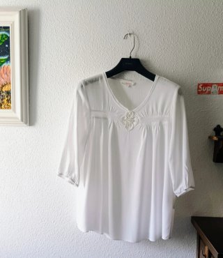 Blusa para baturra puntillas blanca TALLA 44 -42