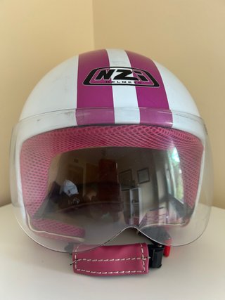 Casco NZR Talla M Scooter Rosa y Blanco