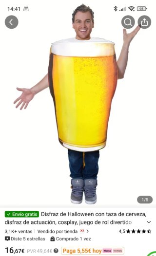 Disfraz de Jarra de Cerveza