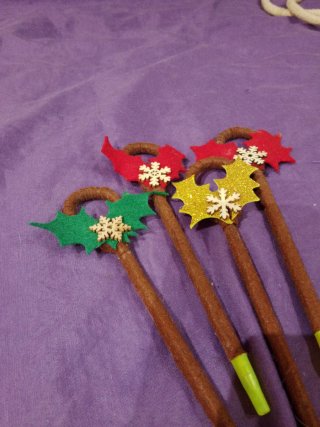 Set de 4 Bolígrafos Artesanales Navideños